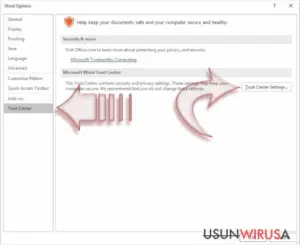 Disable Macros on Windows. Step 3