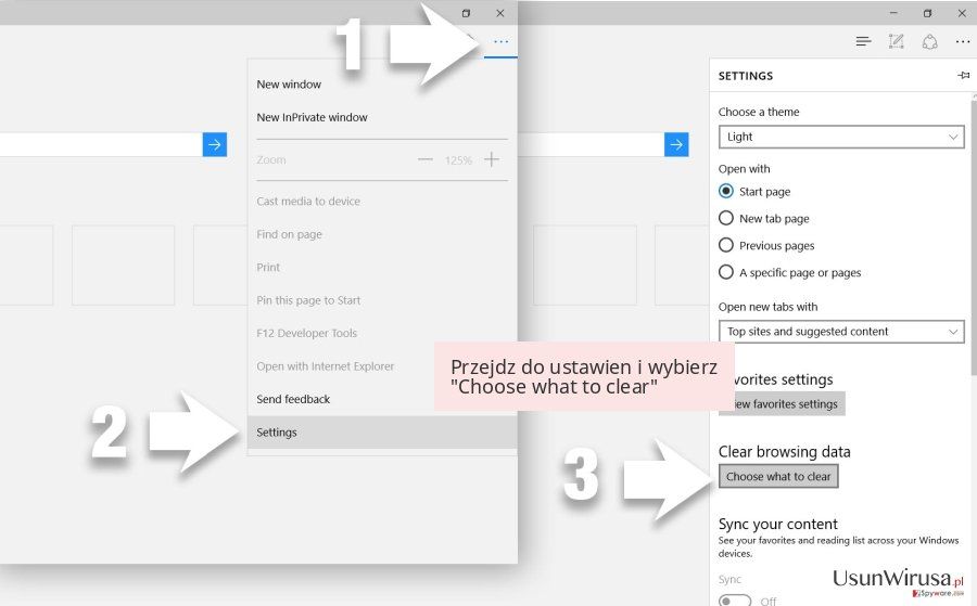 Przejdz do ustawien i wybierz 'Choose what to clear' Przejdz do ustawien i wybierz 'Choose what to clear'