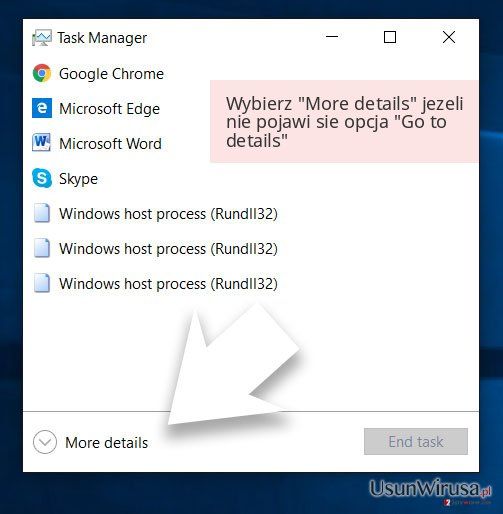 Wybierz 'More details' jezeli nie pojawi sie opcja 'Go to details' Wybierz 'More details' jezeli nie pojawi sie opcja 'Go to details'