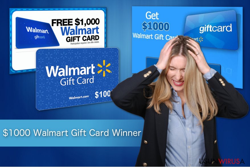 Przedsstawienie oszustwa "$1000 Walmart Gift Card Winner"