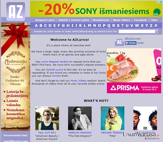 Reklamy AZLyrics snapshot Reklamy AZLyrics snapshot