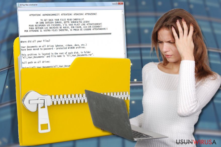Ilustracja wirusa All_Your_Documents Ilustracja wirusa All_Your_Documents