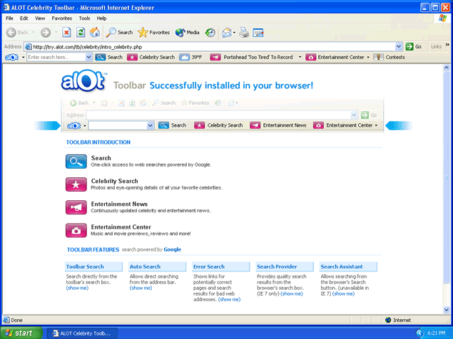 ALOT toolbar snapshot ALOT toolbar snapshot