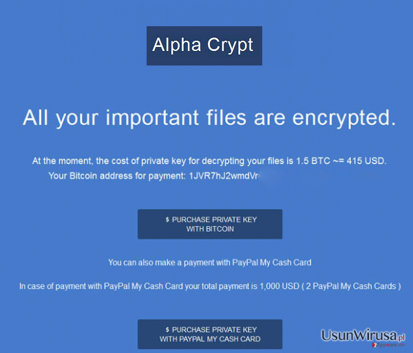 Wirus Alpha Crypt snapshot Wirus Alpha Crypt snapshot