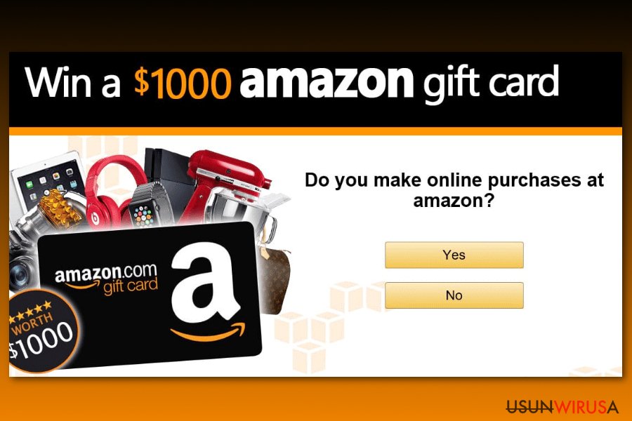 Przykład oszustwa ankietowego Amazon Gift Card