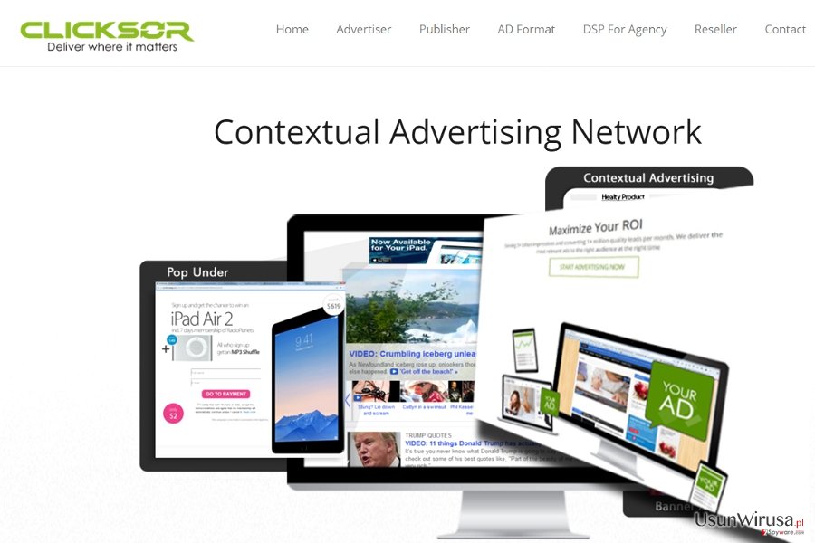 Obraz wyświetlający witrynę Clicksor.com Obraz wyświetlający witrynę Clicksor.com