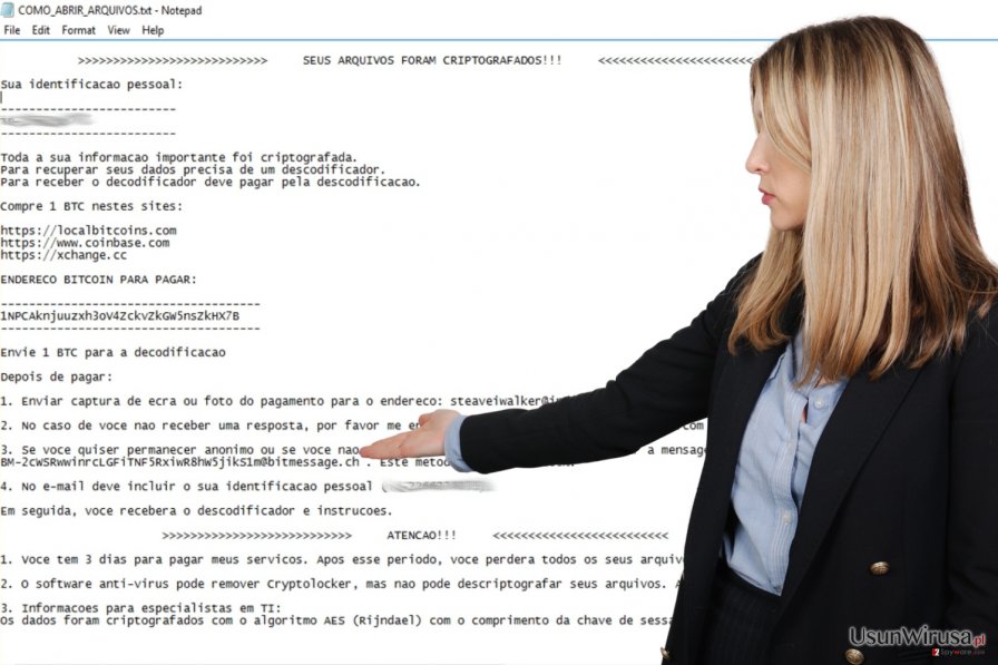Ransomware Cryptolocker Portuguese