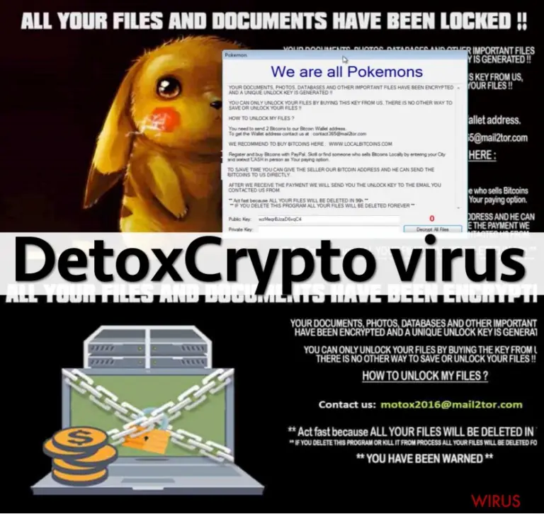 Different versions of DetoxCrypto ransomware