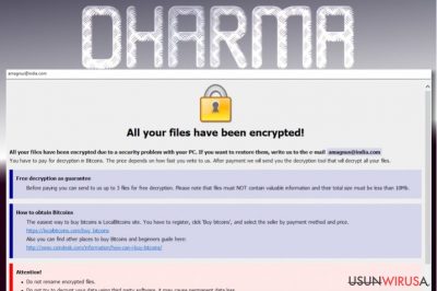 Dharma ransomware virus