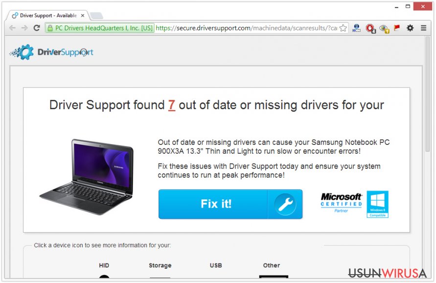 Driver Support snapshot Driver Support snapshot
