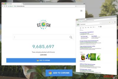 Przykład wirusa Ecosia.org