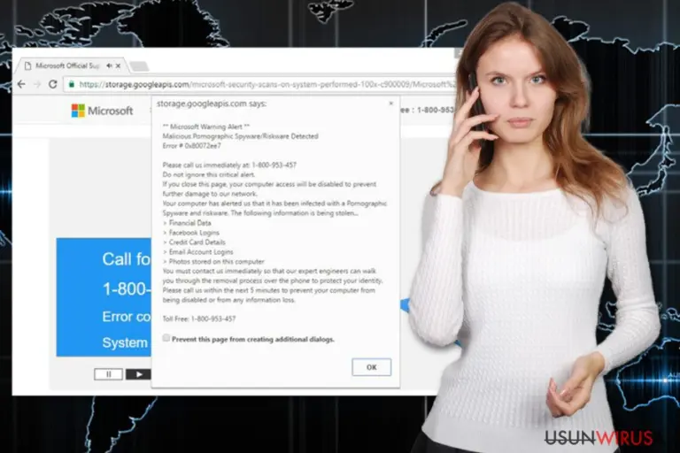 The image of “Error 0x80072ee7” virus