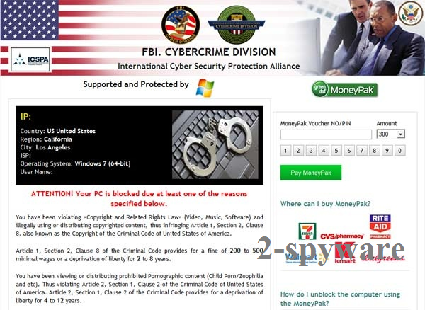 FBI Cybercrime Division virus snapshot FBI Cybercrime Division virus snapshot