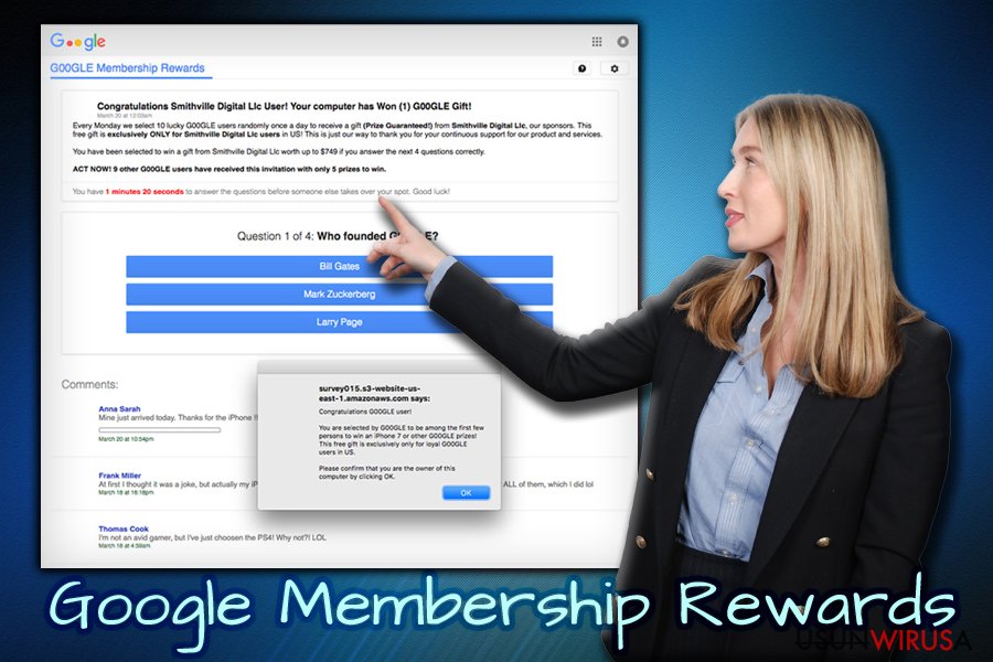 Oszustwo ankietowe Google Membership Reward