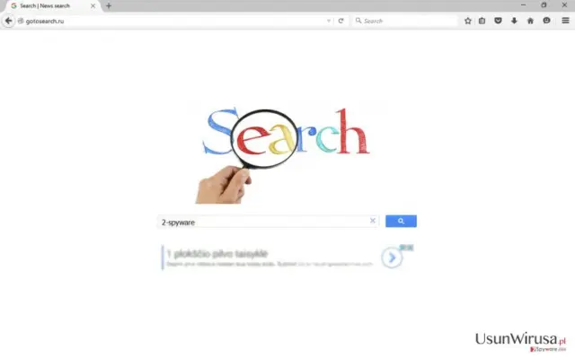 The example of Gotosearch.ru virus