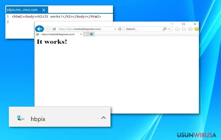 The screenshot of HBPix file and /idpix.media6degrees.com website