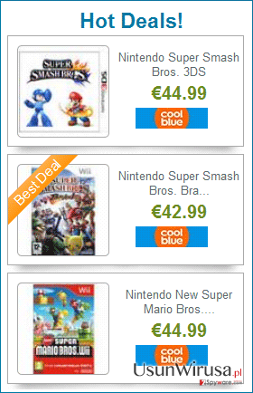 Reklamy pop-up “Hot Deals!” snapshot Reklamy pop-up “Hot Deals!” snapshot