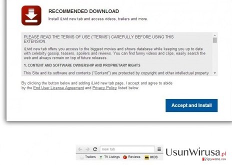 iLivid New Tab hijacker snapshot iLivid New Tab hijacker snapshot