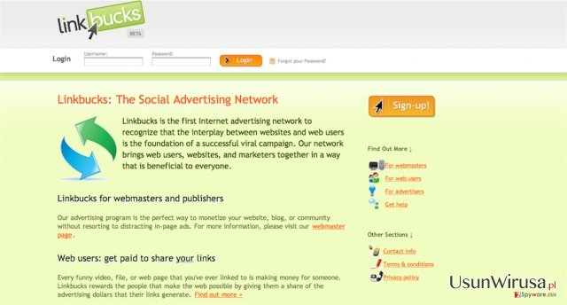 Wirus Linkbucks.com snapshot Wirus Linkbucks.com snapshot