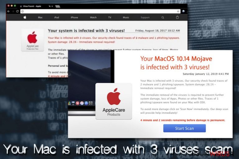 Wirus Mac - Your Mac is infected with 3 viruses