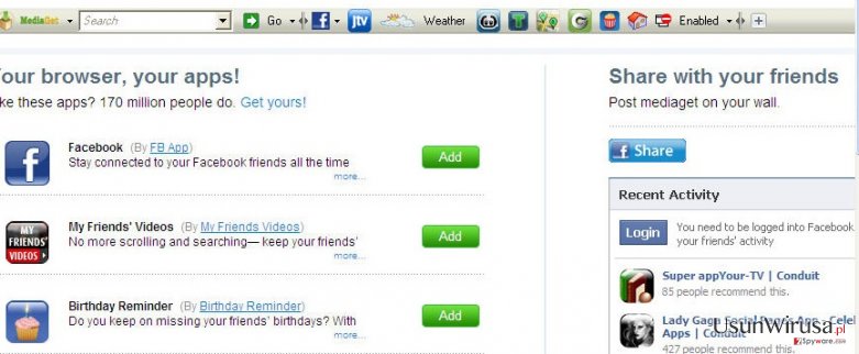 MediaGet Toolbar snapshot MediaGet Toolbar snapshot