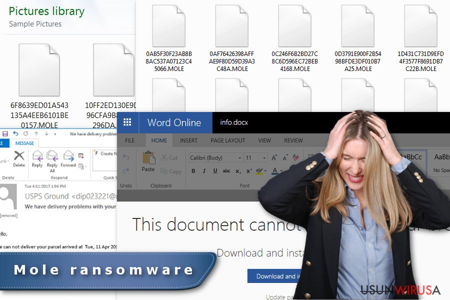 Obraz przedstawiający wirusa ransomware Mole Obraz przedstawiający wirusa ransomware Mole