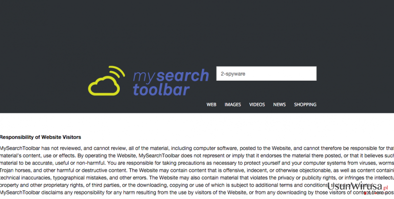 MySearchToolbar hijack example and its responsibility of website visitors MySearchToolbar hijack example and its responsibility of website visitors