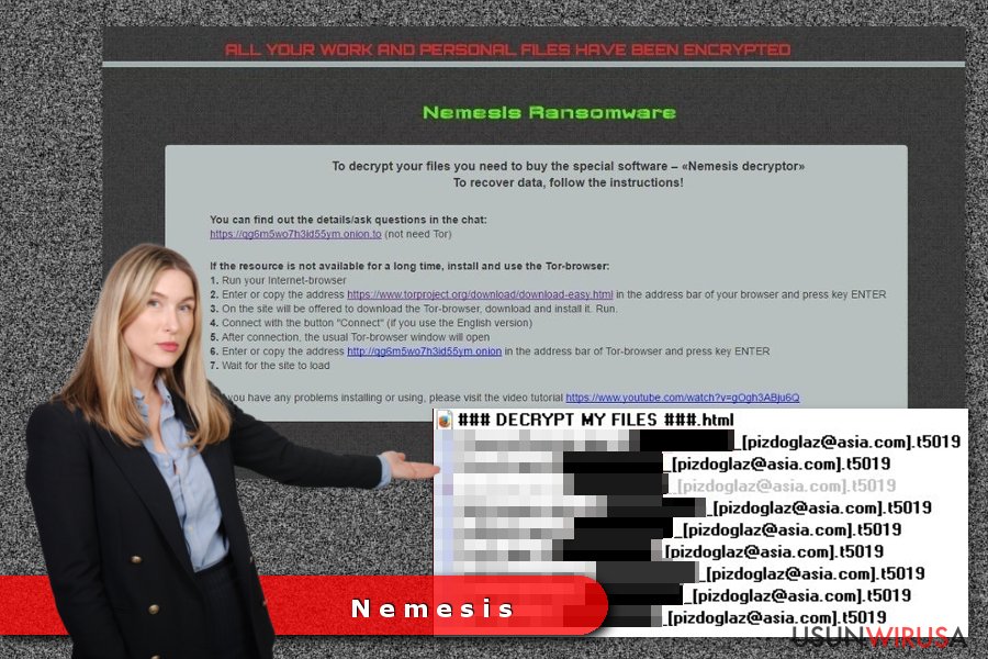 Przykład wirusa ransomware Nemesis