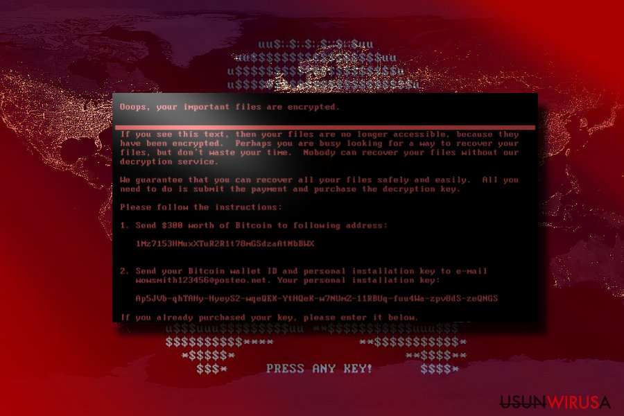 Wirus Petya snapshot Wirus Petya snapshot