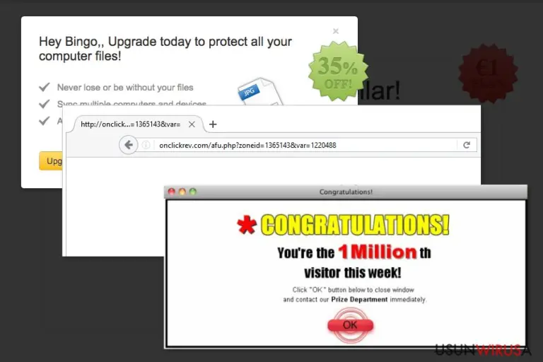 Examples of Onclickrev.com redirect