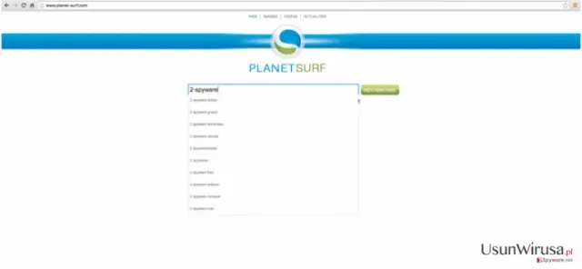 Planet-surf.com website example