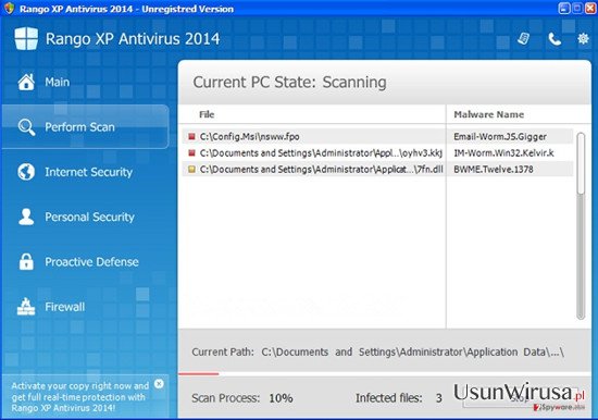 Rango XP Antivirus 2014 snapshot Rango XP Antivirus 2014 snapshot