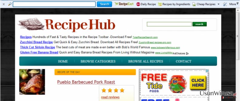 RecipeHub Toolbar snapshot RecipeHub Toolbar snapshot