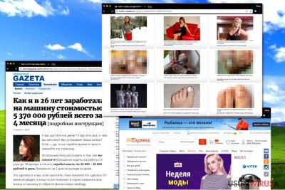Wyskakujące okienki z rosyjskimi reklamamy