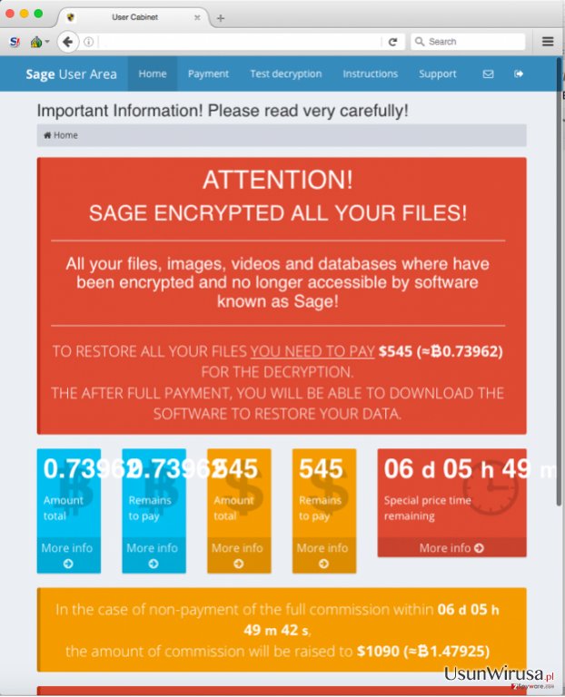 Wirus ransomware Sage snapshot Wirus ransomware Sage snapshot