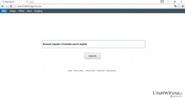 Search.dashingpool.com virus hijack