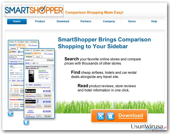 Wirus 'Ads by SmartShopper' snapshot Wirus 'Ads by SmartShopper' snapshot
