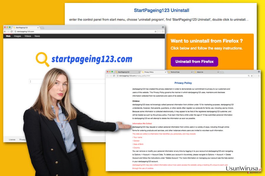 Obraz wirusa StartPageing123.com Obraz wirusa StartPageing123.com