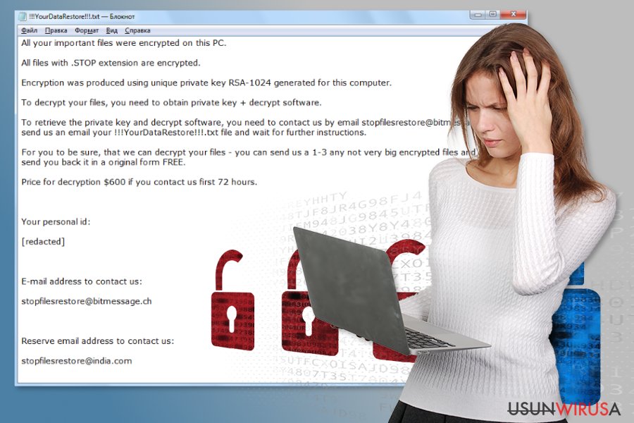 Wirus ransomware STOP
