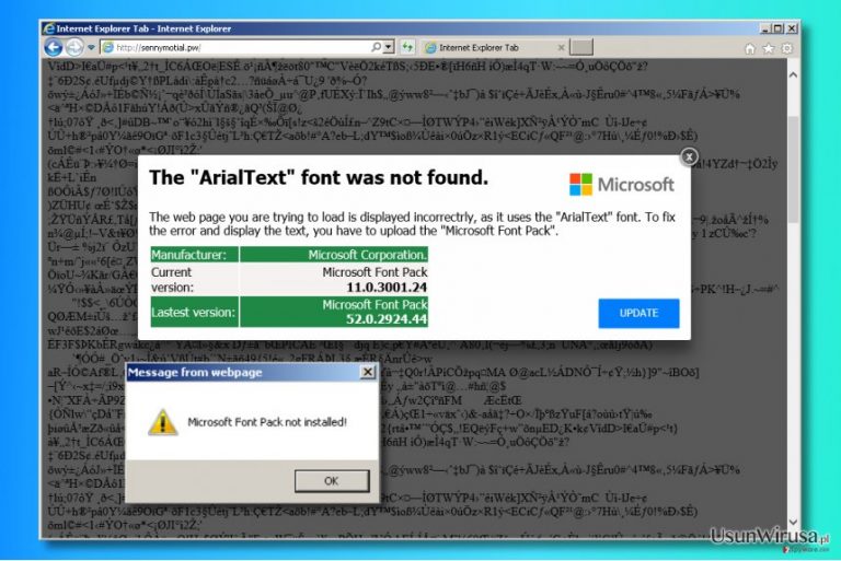 Reklamy ''The ArialText font was not found''