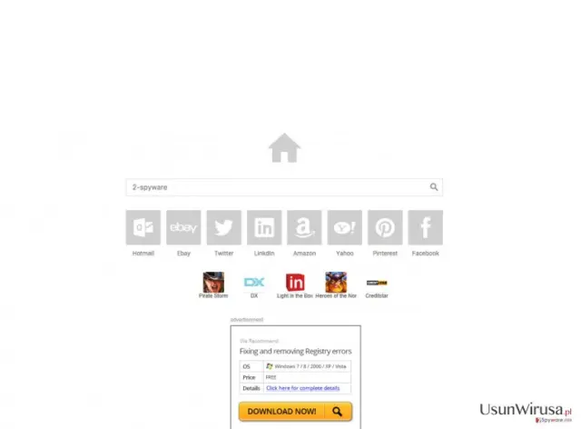 The main page of Esurf.biz browser hijacker