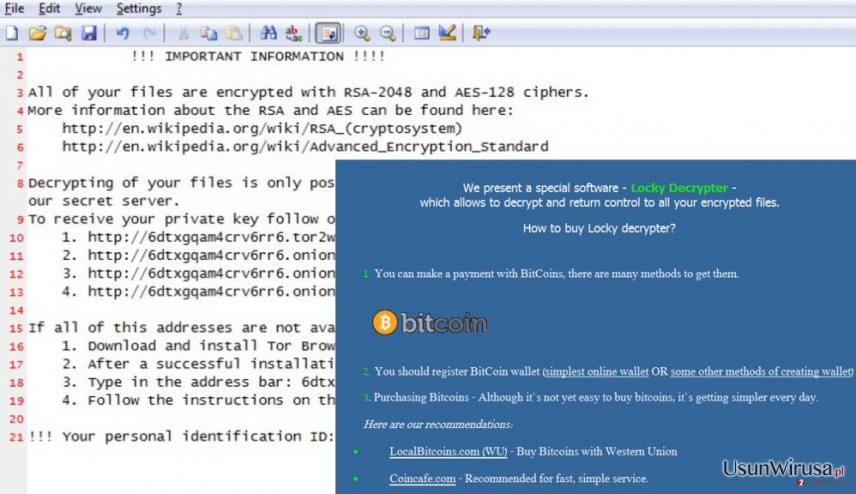 Wirus Locky snapshot Wirus Locky snapshot
