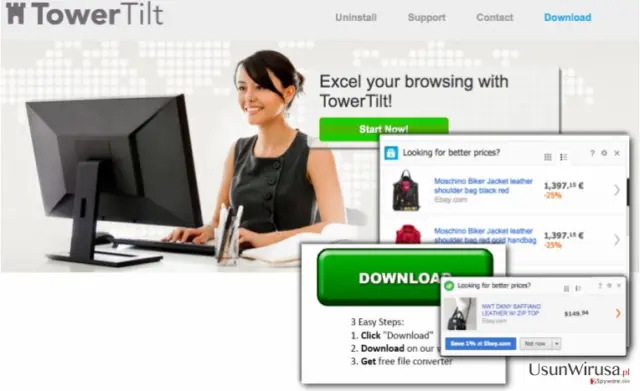TowerTilt adware displays TowerTilt ads