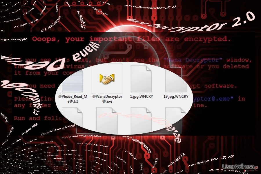 Ilustracja oprogramowania Wana Decrypt0r 2.0 Ilustracja oprogramowania Wana Decrypt0r 2.0