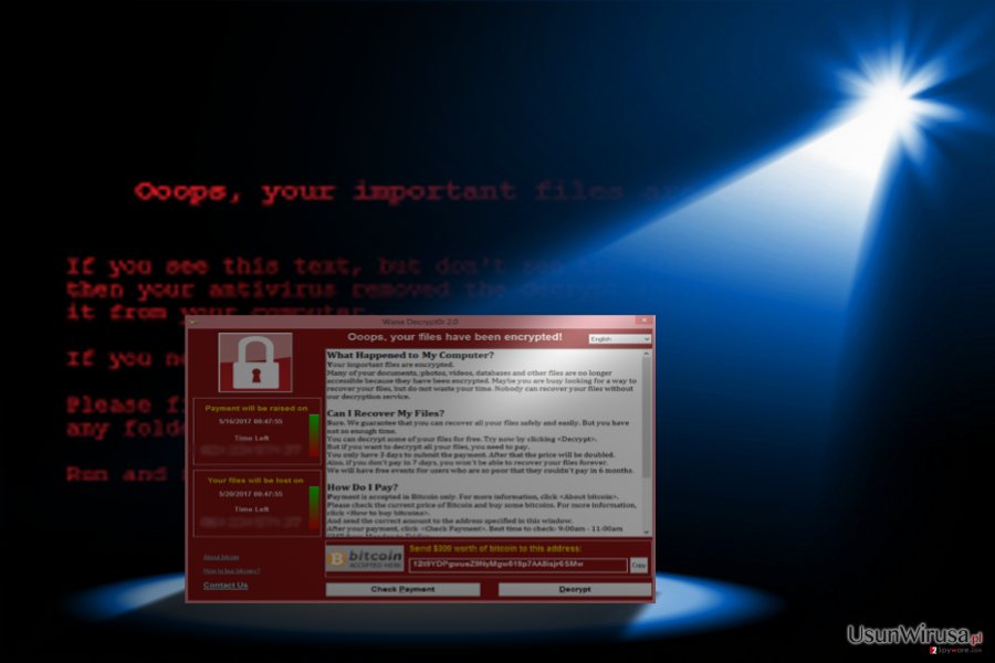 Obraz pokazujacy mozliwosci oprogramowania WannaCry3.0 Obraz pokazujacy mozliwosci oprogramowania WannaCry3.0