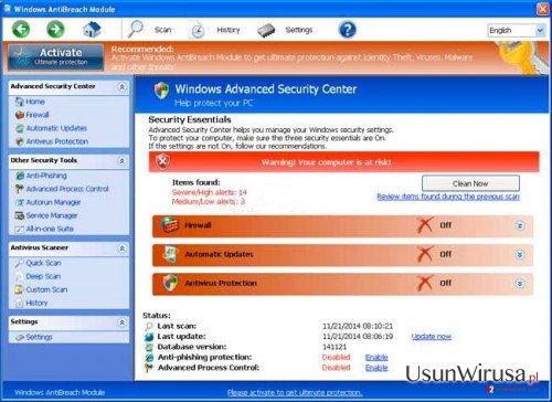 Windows AntiBreach Module snapshot Windows AntiBreach Module snapshot