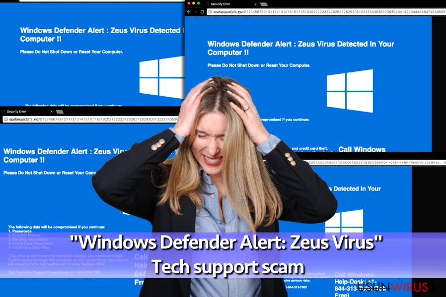 Wirus-fałszywe wsparcie techniczne "Windows Defender Alert: Zeus Virus" Wirus-fałszywe wsparcie techniczne "Windows Defender Alert: Zeus Virus"