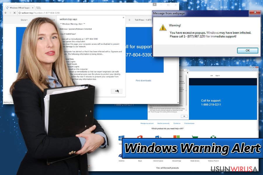 Wyświetlanie Windows Warning Alert