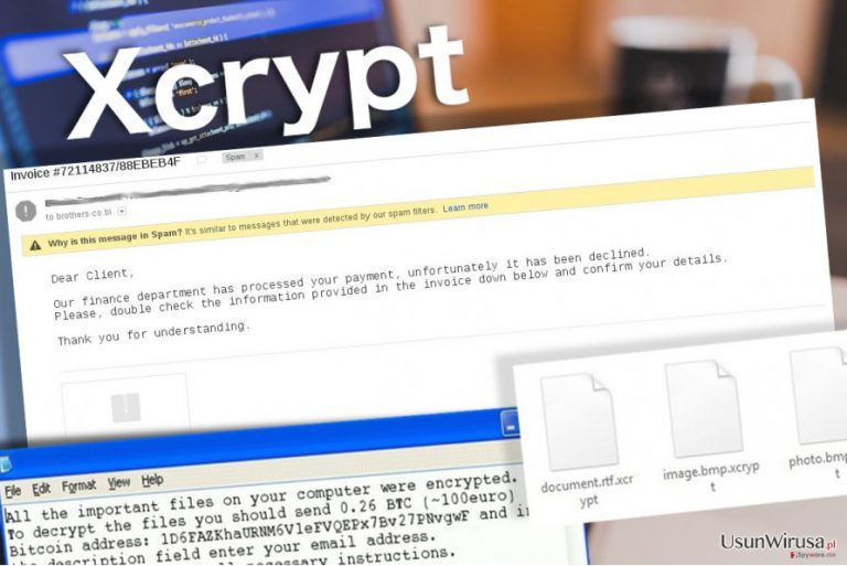 Wirus Xcrypt pozostawia notke na komputerze ofiary
