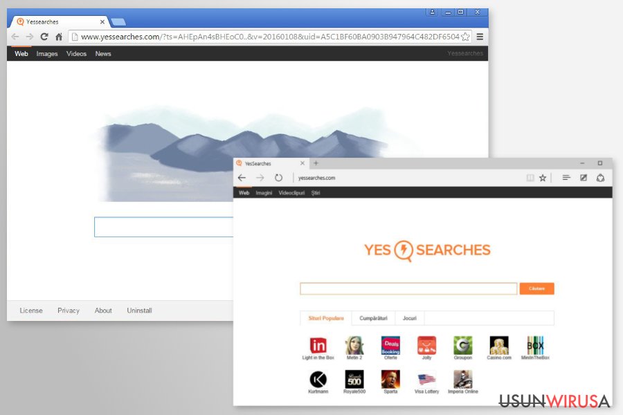 Przekierowania YesSearches.com snapshot Przekierowania YesSearches.com snapshot